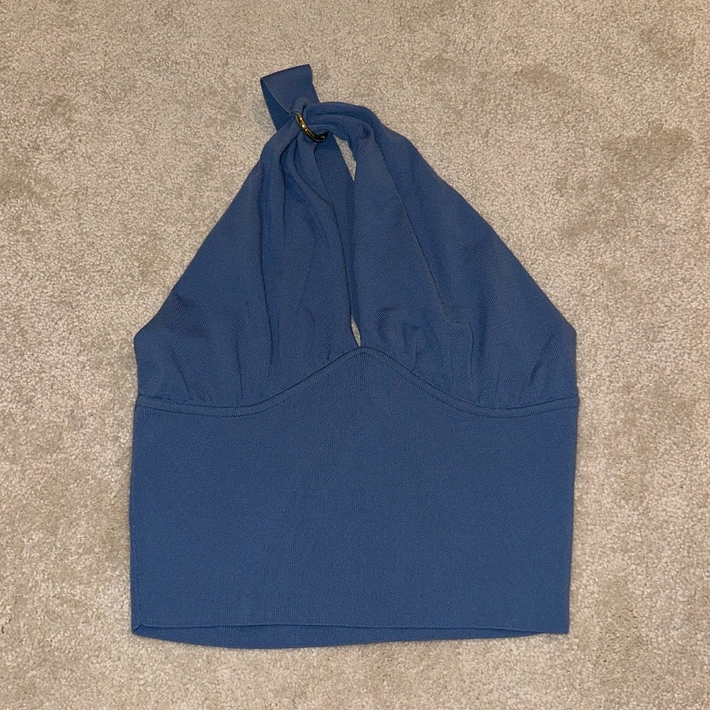 Zara Buckled Asymmetric Knit Top